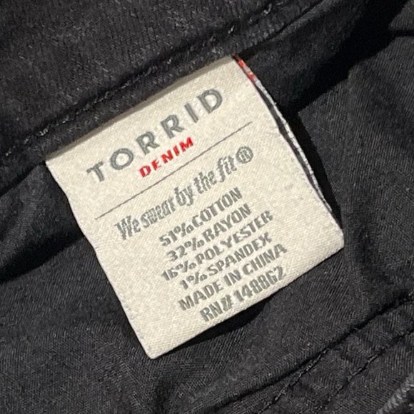 TORRID Black Denim Jeans Size 20T Barely Boot ***Serged Hem Altered Length - Picture 8 of 15